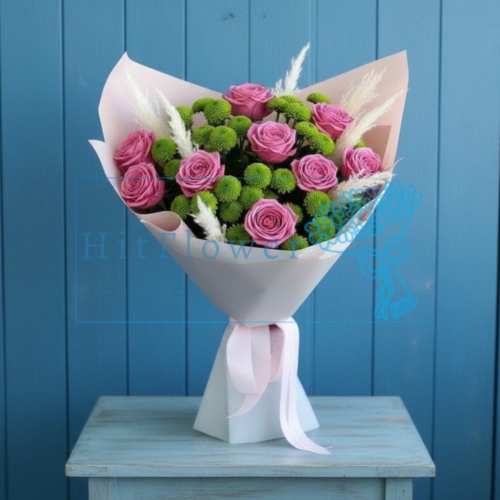 Букет цветов из: Розы и Хризантемы